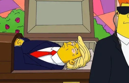 Trump in coffin